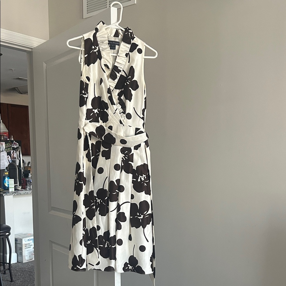 Elegant Black and White Floral Dress
